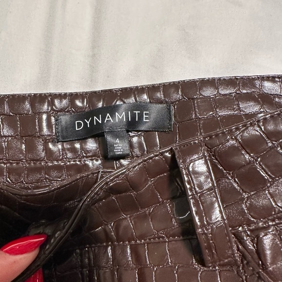 Dynamite brown faux crocodile faux leather pants - Picture 4 of 4
